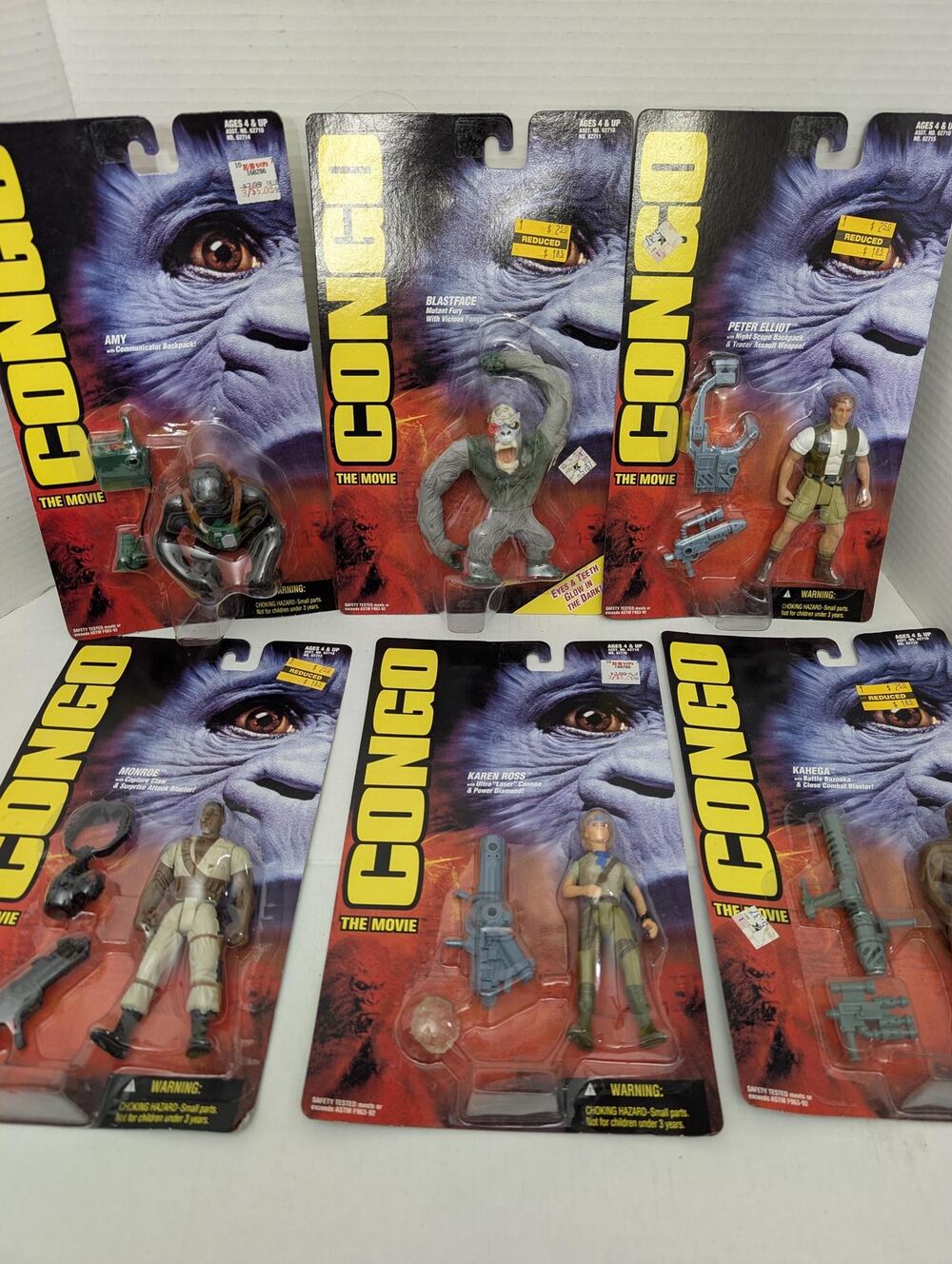Lot of 6 1995 Kenner CONGO The Movie Action Figures New